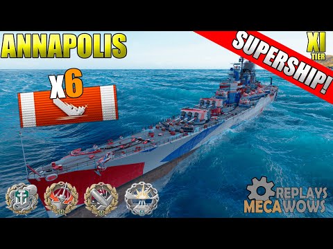 SUPERSHIP Annapolis 6 Kills & 224k Damage | World of Warships Gameplay 4k