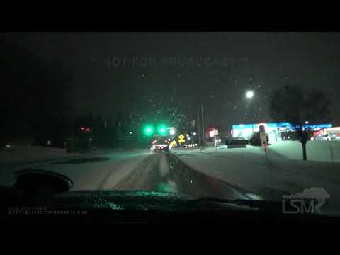 02-07-20 Butler, PA - Night snow squall, snowy roads