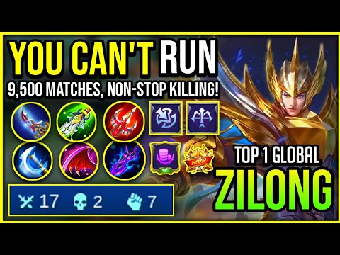 9.500+ MATCHES, CRAZY PHYSICAL DAMAGE! ZILONG BEST BUILD 2020 | Top 1 Global Zilong - Mobile Legends