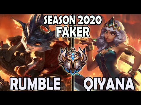 FAKER plays RUMBLE MID vs QIYANA - Korea Ranked