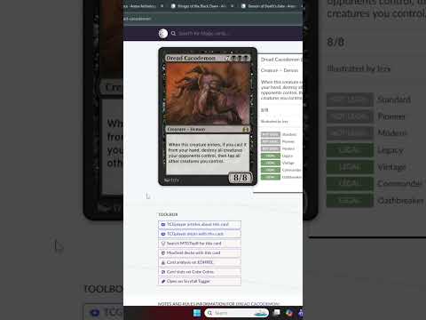 Key Arena Anthologies Cards in Brawl | Dread Cacodemon  | #mtgbrawl  #commander