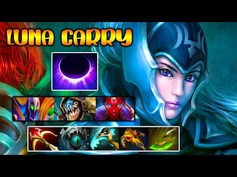 INTENSE TEAM FIGHT [ Luna ] CRAZY CARRY BUILD - DOTA 2 GAMEPLAY