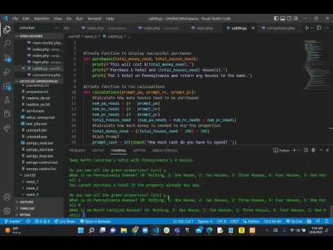 CSE130-Lab 4 Monopoly Program