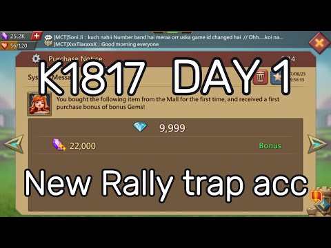 New Account K1817 Day1,spend 100/2000usd- Lords Mobile #lordsmobile