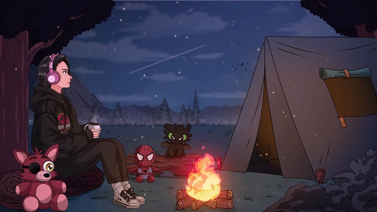 🔴 Cozy Forest Campfire 24/7 | Peaceful Ambient Music | Focus & Relax