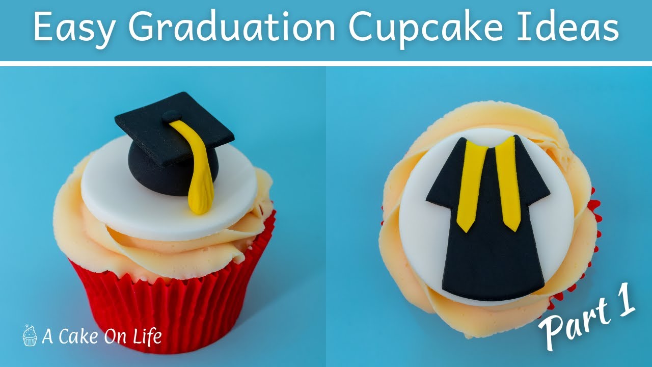 Fondant Graduation Cupcake Topper Tutorials/ How to make graduation cupcakes (Part 1)