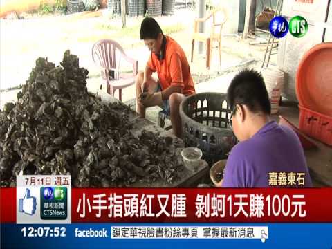 貧童的暑假... 剝蓮.串蚵攢學費