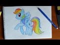 How to draw Pony Rainbow Dash, Como dibujar ...