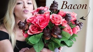 Chocolate Covered Bacon Roses | Keto Valentine&#39;s Day Mukbang!