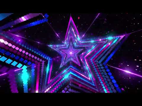 2 Hours 4K Neon star in blue and purple I Screensaver for Meditation