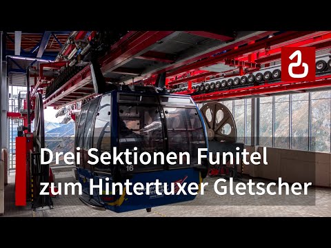 Mit dem Funitel Gletscherbus zur Gefrorenen Wand (Hintertuxer Gletscher)