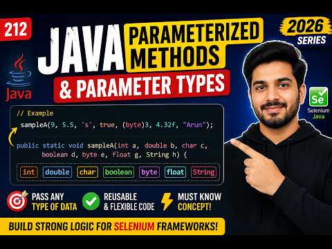 213 Parameterized Methods And Parameter Types In Java Selenium Java 2026
