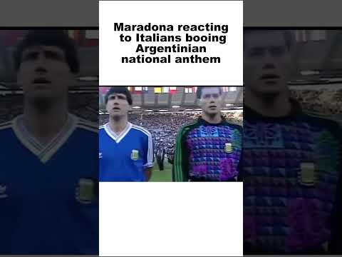 Maradona reacting to Italians booing at Argethina anthem 🤬💀  #football #ronaldo #maradona #argentina