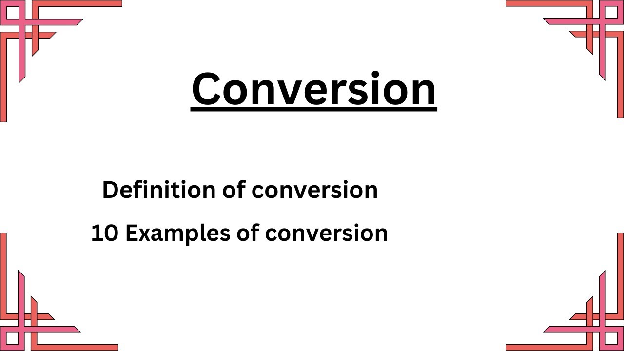 Conversion with Examples | Word Formation