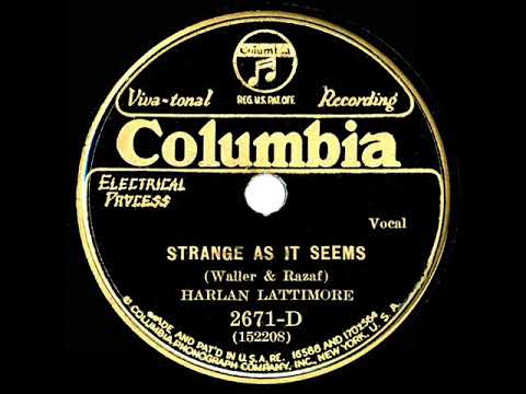 1932 Harlan Lattimore - Strange As It Seems