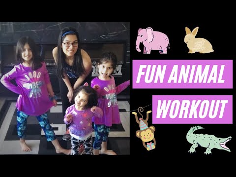 Fun ANIMAL Workout with kids, Workout for KIDS and MOMS, At HOME workout for Family