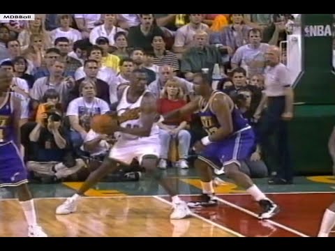 NBA On NBC - Kemp & Payton Battle Stockton & Malone In Seattle! 1996 WCF Deciding Game 7!