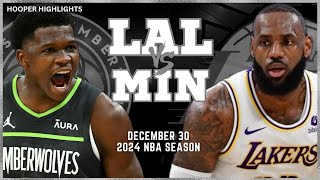 Los Angeles Lakers vs Minnesota Timberwolves Full Game Highlights | Dec 30 | 2024 NBA Season