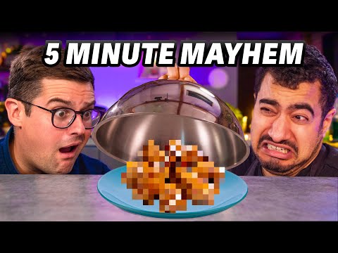 USE A NEW INGREDIENT EVERY 5 MINUTES | 5 Minute Mystery Mayhem Cooking Challenge