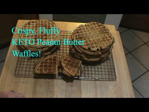KETO  PEANUT BUTTER WAFFLES: crispy, fluffly, a delight!