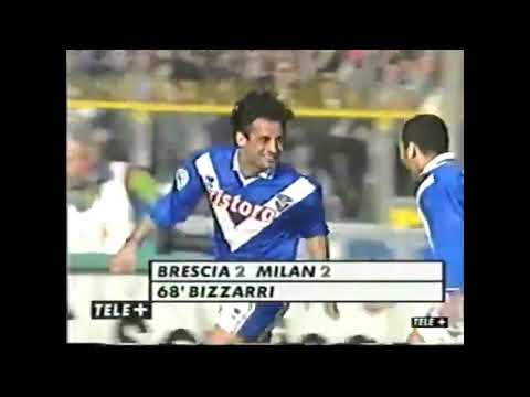 Brescia-Milan 2-2 Serie A 1997-98-rigore Hubner batte Rossi,Bizzarri e Weah doppietta -15 marzo 1998