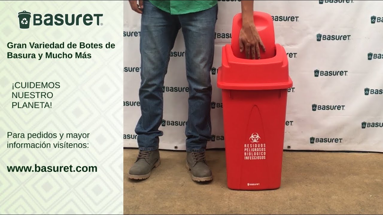 Basuret Botes de Basura Bote Balancín de 65 litros Rojo RPBI