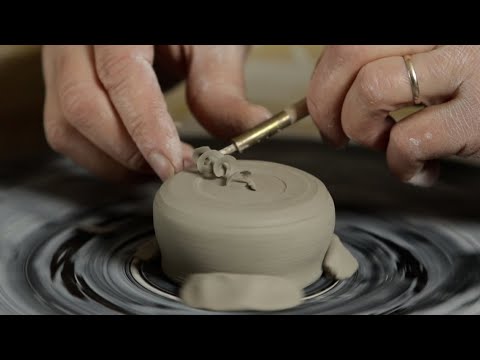 Trimming a Pot on the Potter's Wheel