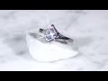 video - Princess Cathedral Split Engagement Ring in White Gold