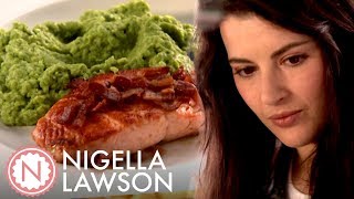 Nigella Lawson’s Easy Salmon and Posh Mushy Peas | Nigella Bites