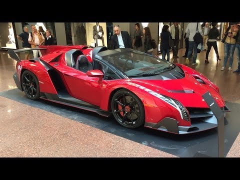 Lamborghini Veneno Roadster €3.3m Hypercar - Startup and Maneouvering