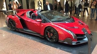 Lamborghini Veneno Roadster €3.3m Hypercar - Startup and Maneouvering