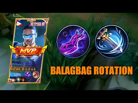BRUNO BALAGBAG ROTATION | BRUNO BEST BUILD AND EMBLEM - MLBB