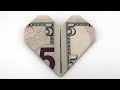 How To Make A Dollar Origami Heart With A 5$ Bill