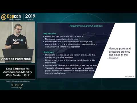 CppCon 2019: Andreas Pasternak “Safe Software for Autonomous Mobility With Modern C++”