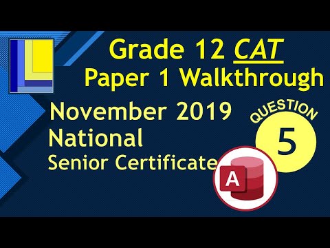 Computer Applications Technology Grade 12 Paper 1 November 2019 Q5 - Access Database