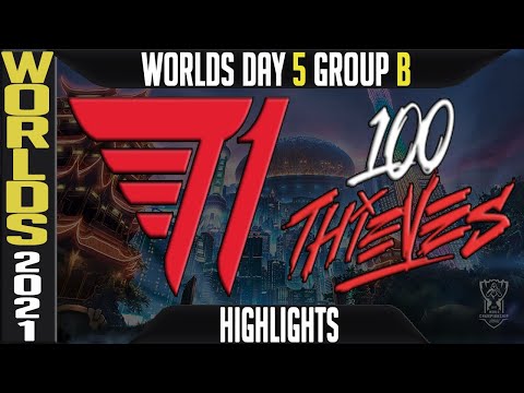 T1 vs 100 Highlights | Worlds 2021 Day 5 Group B | T1 vs 100 Thieves