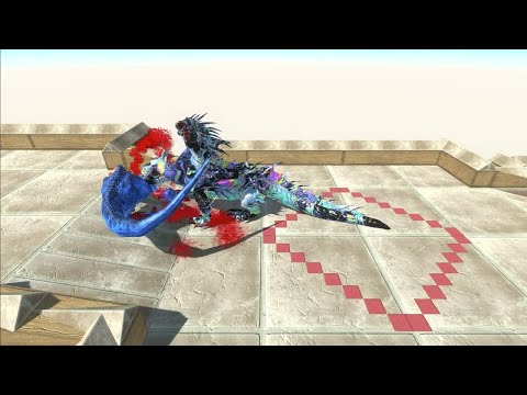 HUGGY WUGGY SPINO vs CARCHARODON DEATH CLIMB - Animal Revolt Battle Simulator_R