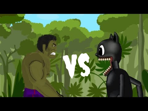 Hulk vs cartoon cat (Drawing cartoons)