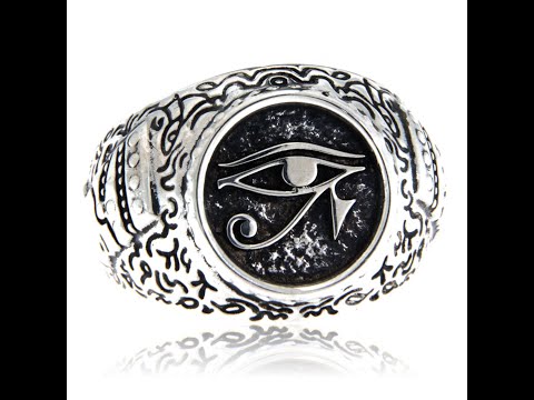Ghiul Argint 925 Masiv Horus Eye si Nefertiti - Protectie si Noblete Egipteana