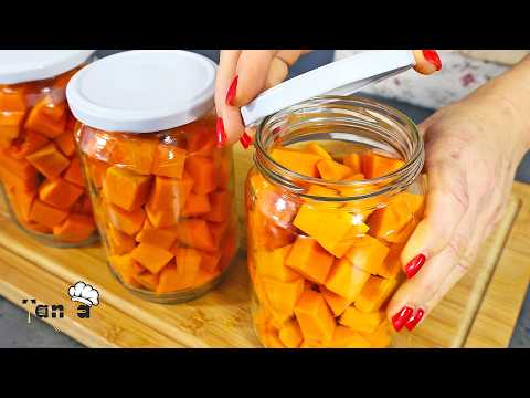 I store fresh pumpkin in a jar without a refrigerator! does not spoil for years!