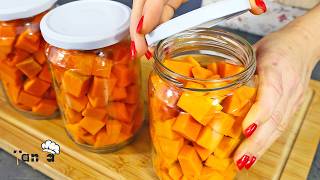 I store fresh pumpkin in a jar without a refrigerator! does not spoil for years!