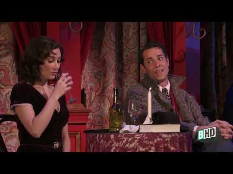 She Loves Me trailer still: parfumerie interior with festive garlands and cast in tableaux