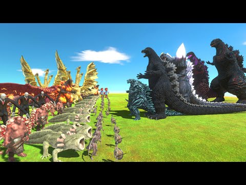 Shin Godzilla Of Evolution VS King Ghidorah + Burning Godzilla - Animal Revolt Battle Simulator