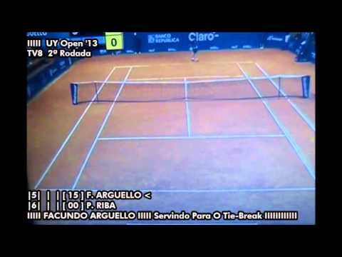 Facundo Arguello vs Pere Riba - Uruguay Open 2013 (2ª Rodada) - Set 1 (Momentos)