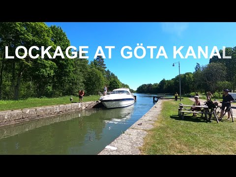 Lockage (Slussning) at Göta kanal in Sweden