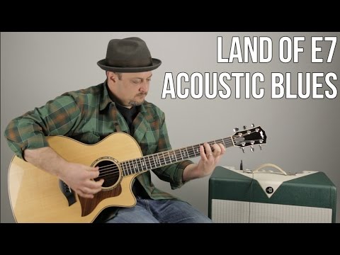 Acoustic Blues Guitar Lesson "Land of E7" - Rhythm Guitar Techniques