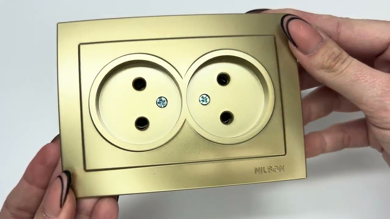 Розетка двухмесная б/з NILSON Touran Золото 24151024