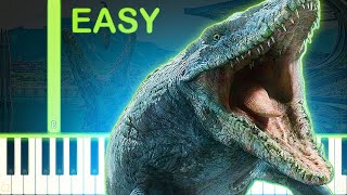 MOSASAURUS THEME | Jurassic World - EASY Piano Tutorial