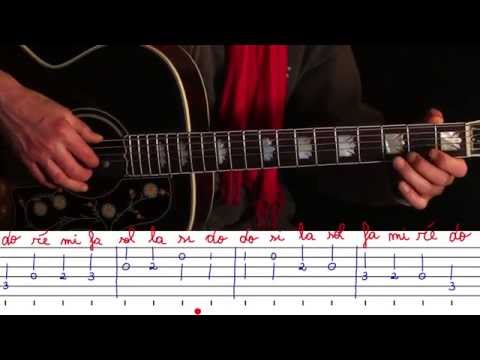 Gamme de Do Majeur à la guitare avec tablature