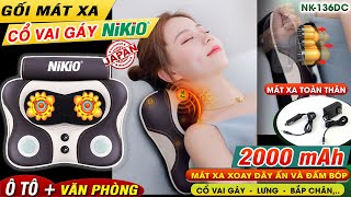 Review Máy massage đấm bóp cổ vai gáy, lưng cao cấp Nikio NK-136DC - Pin sạc
